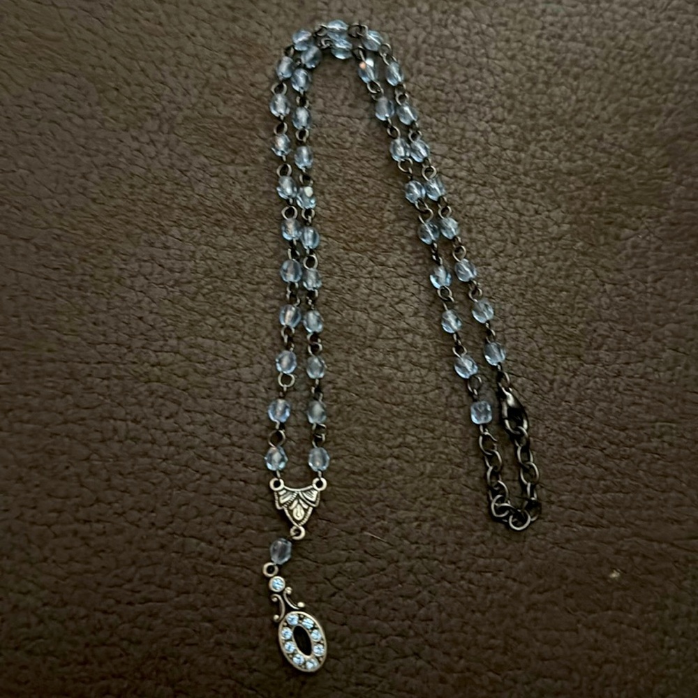 Blue bead necklace